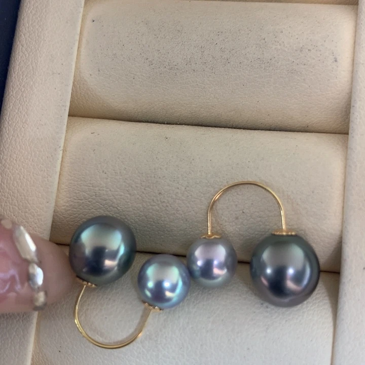 18K金镶嵌耳饰海水珍珠