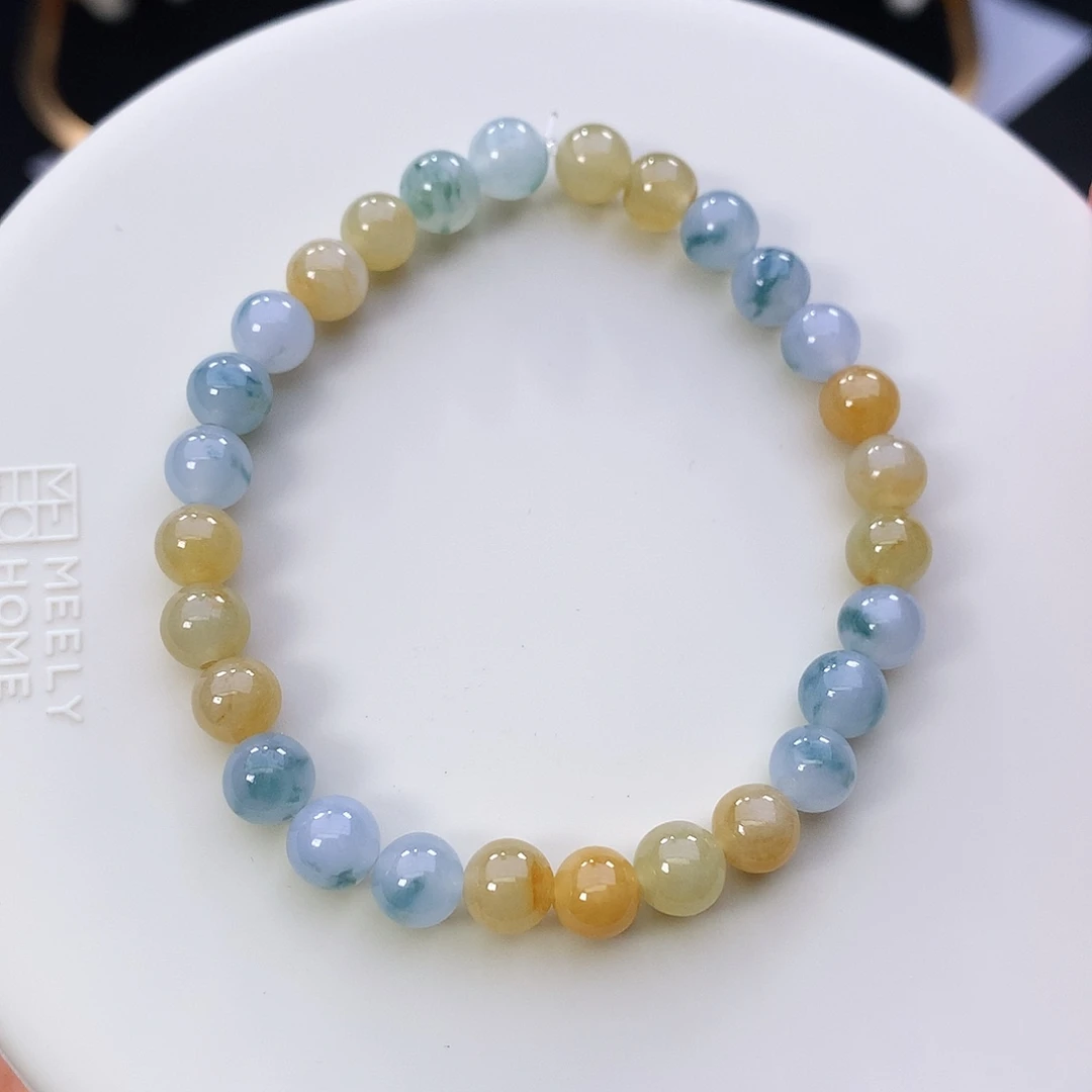 翡翠未镶嵌挂件天然缅甸翡翠Ａ货手串卡6.3mm