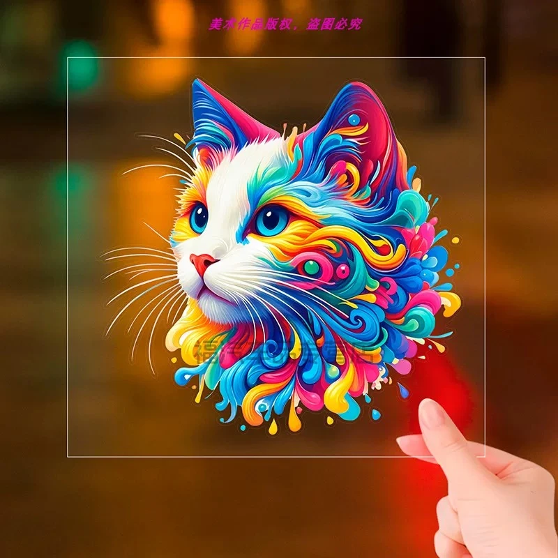可爱小猫车贴汽车贴纸创意车身贴画个性装饰电动摩托车贴防水防晒