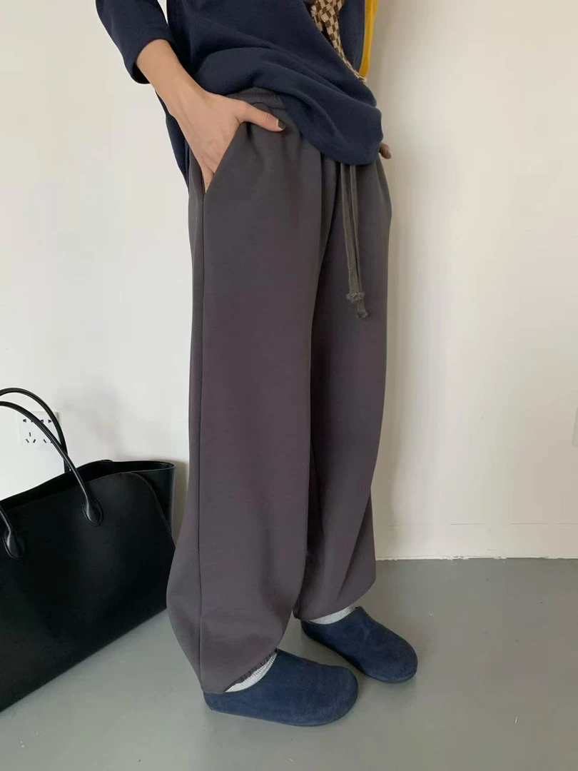 루루가−（糖果色加绒卫裤）韩系束脚裤子女2025新款秋冬爆款时尚休闲