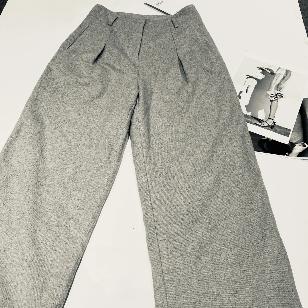 RRROSE高腰羊毛直筒裤