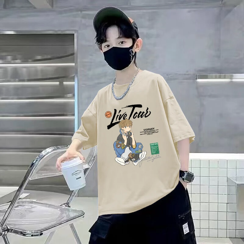 【贝尔熊】童装男童短袖t恤夏季儿童夏装男孩大童半袖纯棉2024新款