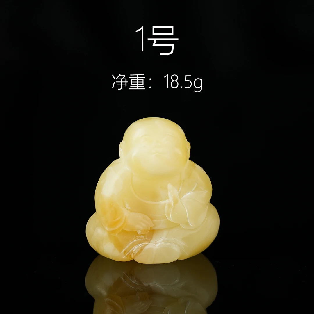 【壹芳珠宝】天然原矿蜜蜡佛公雕刻件