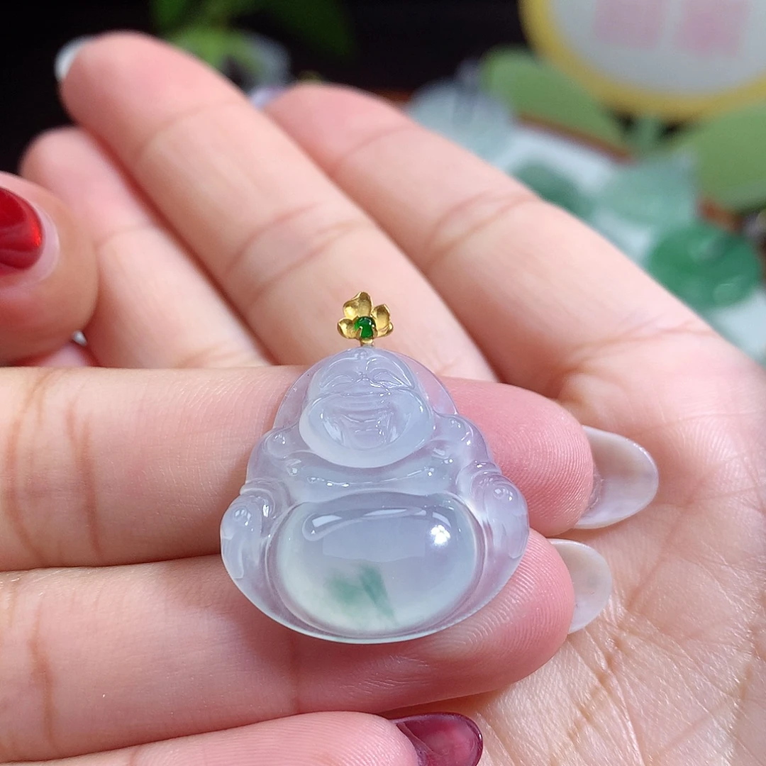 翡翠未镶嵌颈饰佛公