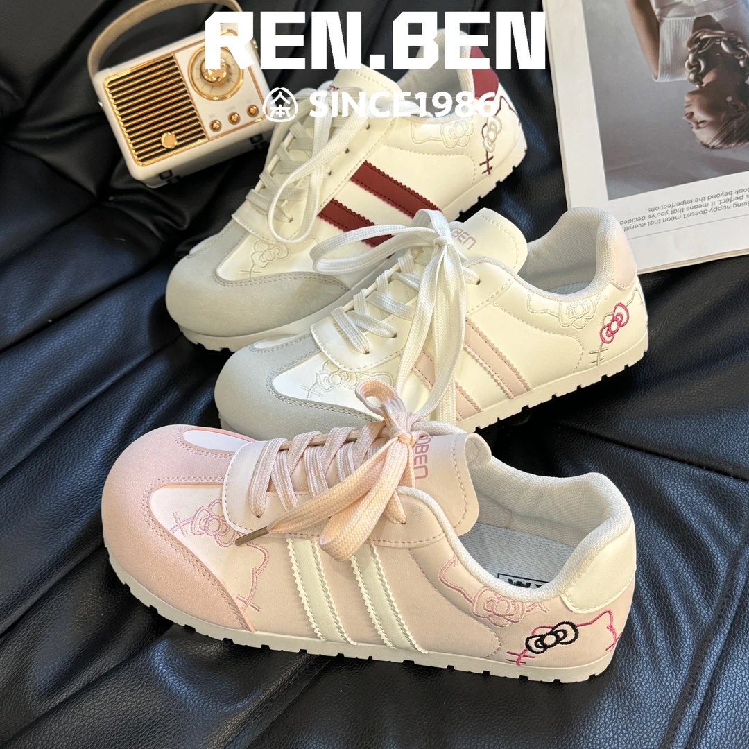 人本春季新款女学生板鞋2025可爱卡通ins韩版多巴胺芭蕾休闲百搭