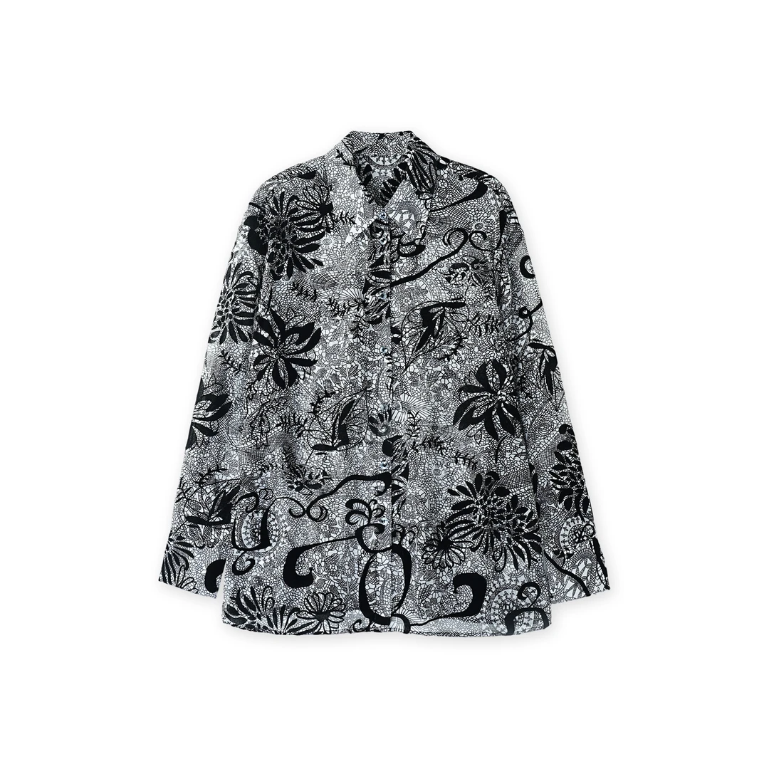 【挺挺】2025新款真丝丝绒剪花上衣 YX-33231