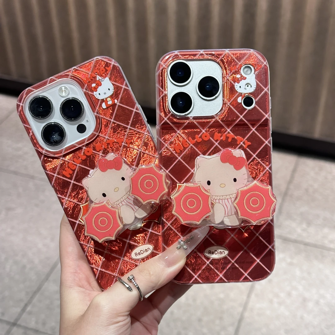 卡通转手绢kitty猫适用苹果17/15/14promax冰川手机壳iPhone16/13