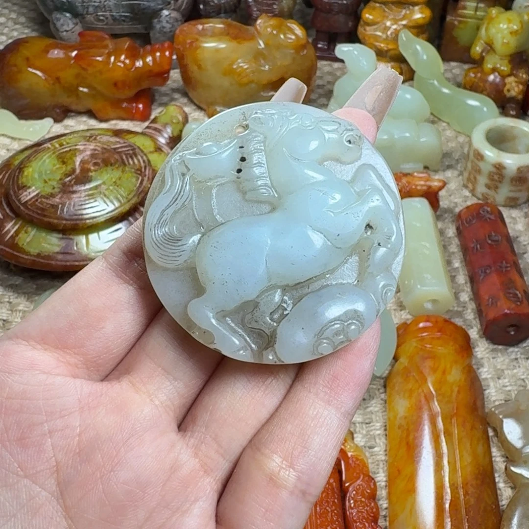 亲***婆白玉菩提吊坠挂件