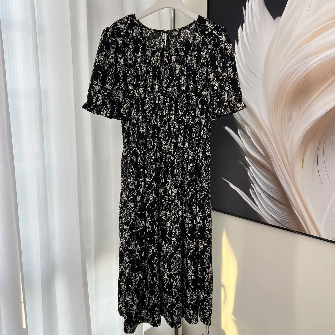 【胖胖美佳】T夏季淑女收腰碎花连衣裙N0退NO换-7091