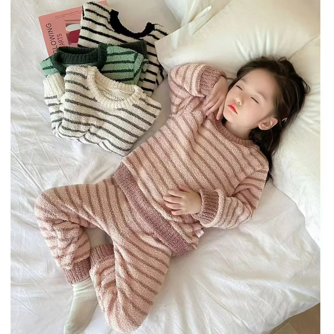 【暖暖绒】男女童睡衣秋冬款2024新款儿童加厚加绒套装春秋家居服