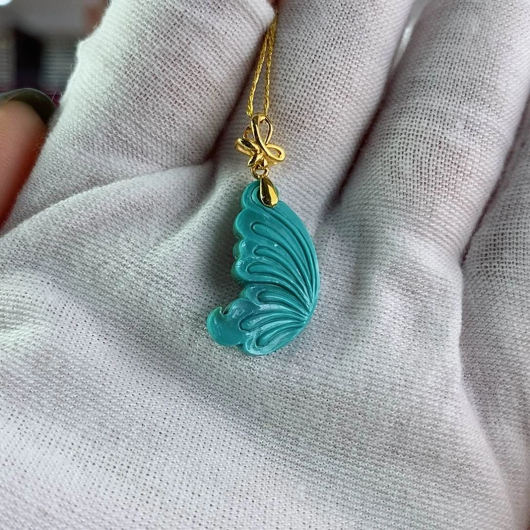 绿松石珠宝奇石18K金镶嵌