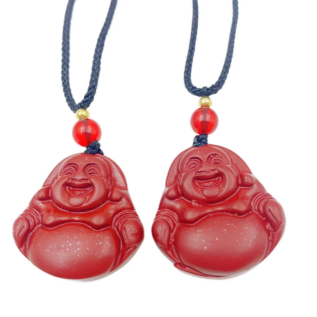 朱砂复古大肚佛公项链Y2322-多样性只发一件-合金
