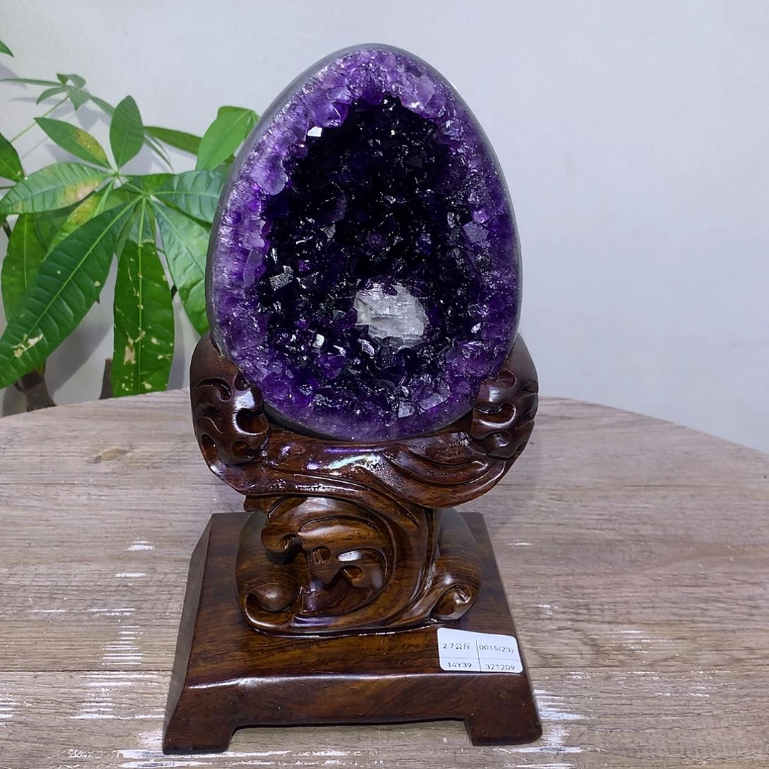 未镶嵌大型摆件（非配饰）紫晶乌拉圭奇石恐龙蛋