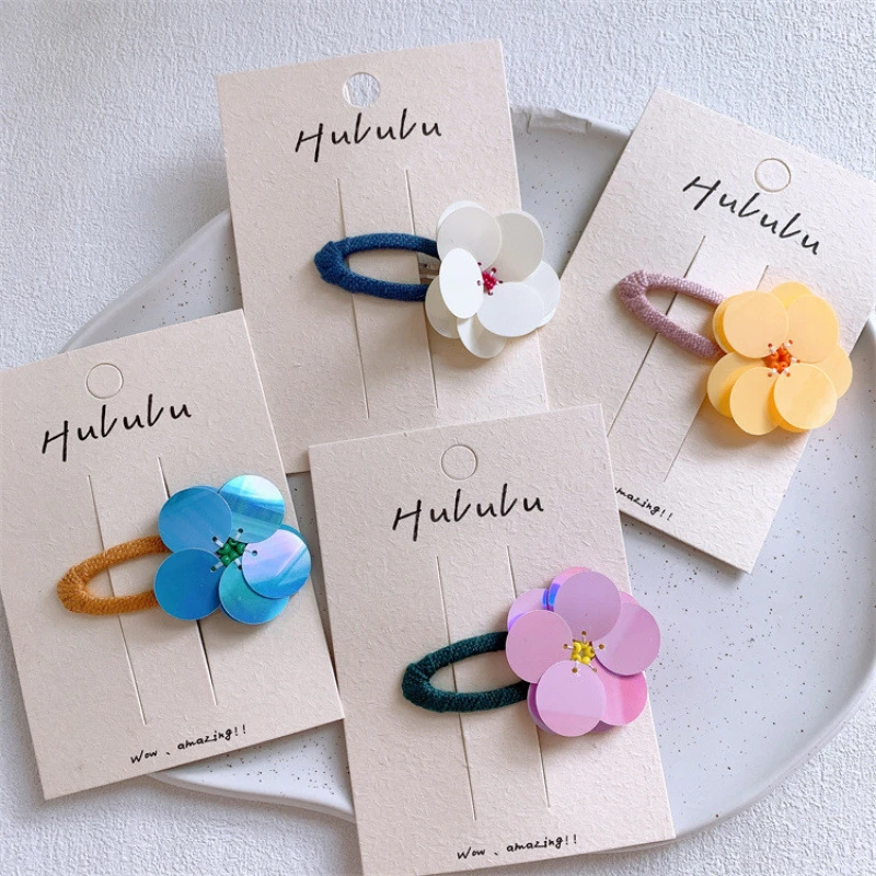 新款韩系儿童亮片花朵发夹甜美女童侧边刘海夹子宝宝碎发BB夹发卡