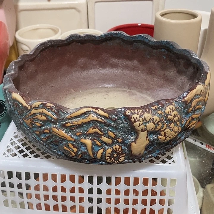 摆件陶盆有孔 微瑕介意勿拍
