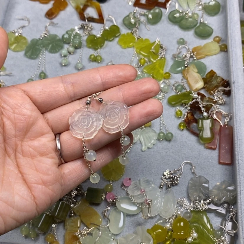 【闪购商品】未镶嵌蛇纹石玉挂件耳饰耳环项链