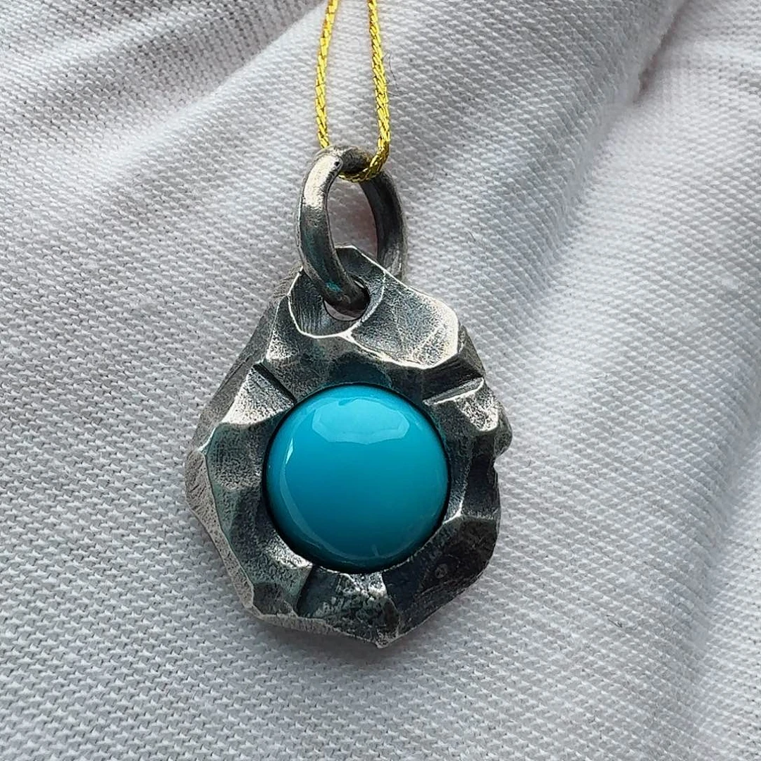 绿松石银S925镶嵌颈饰