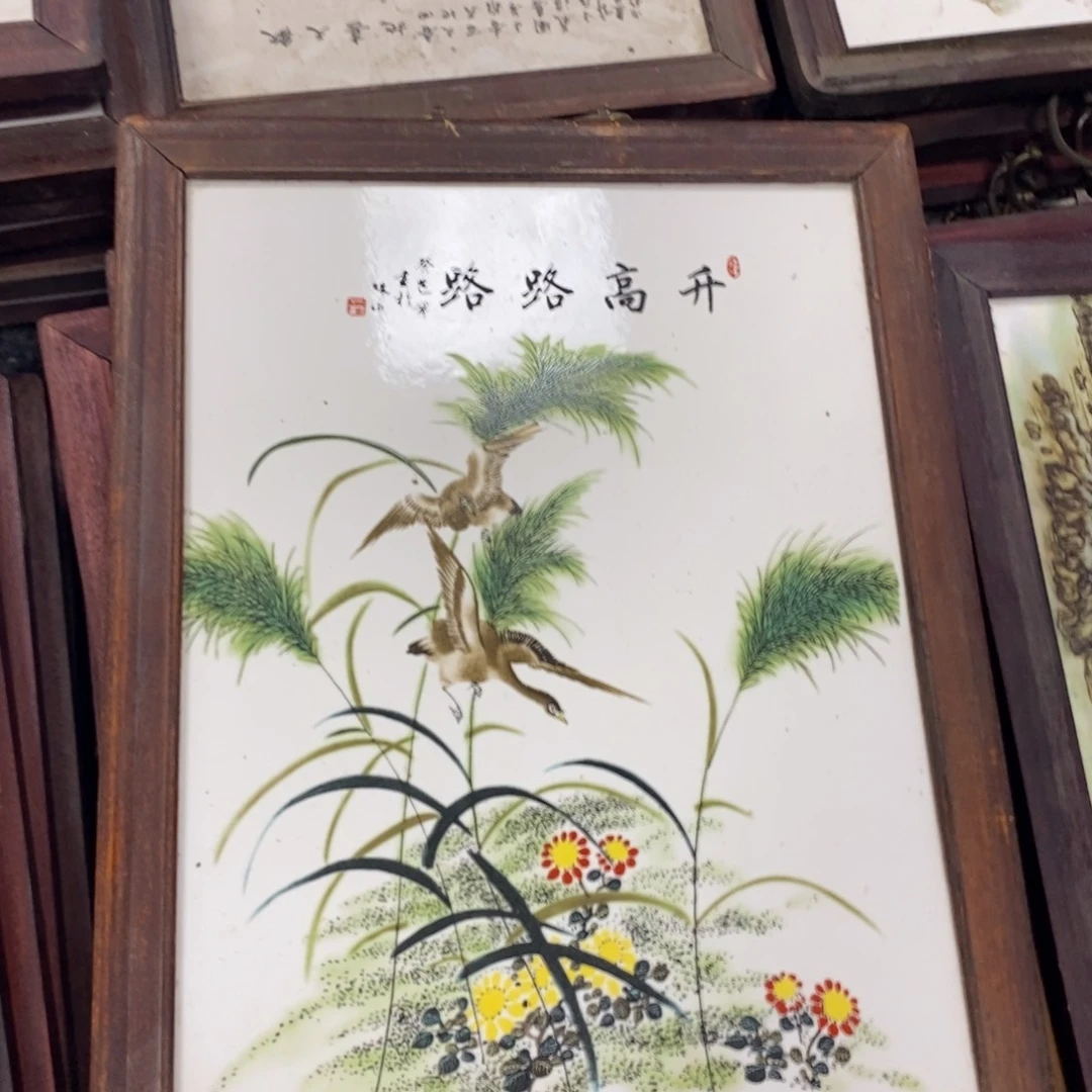 瓷片37*28*1景德镇瓷板画柴窑烧制