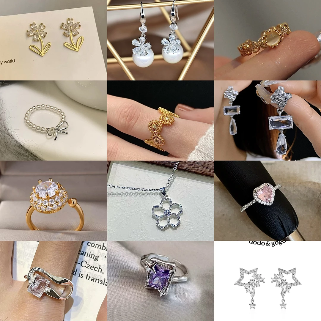 钛钢铜耳饰 首饰项链耳钉戒指手链耳环高级精致气质韩版