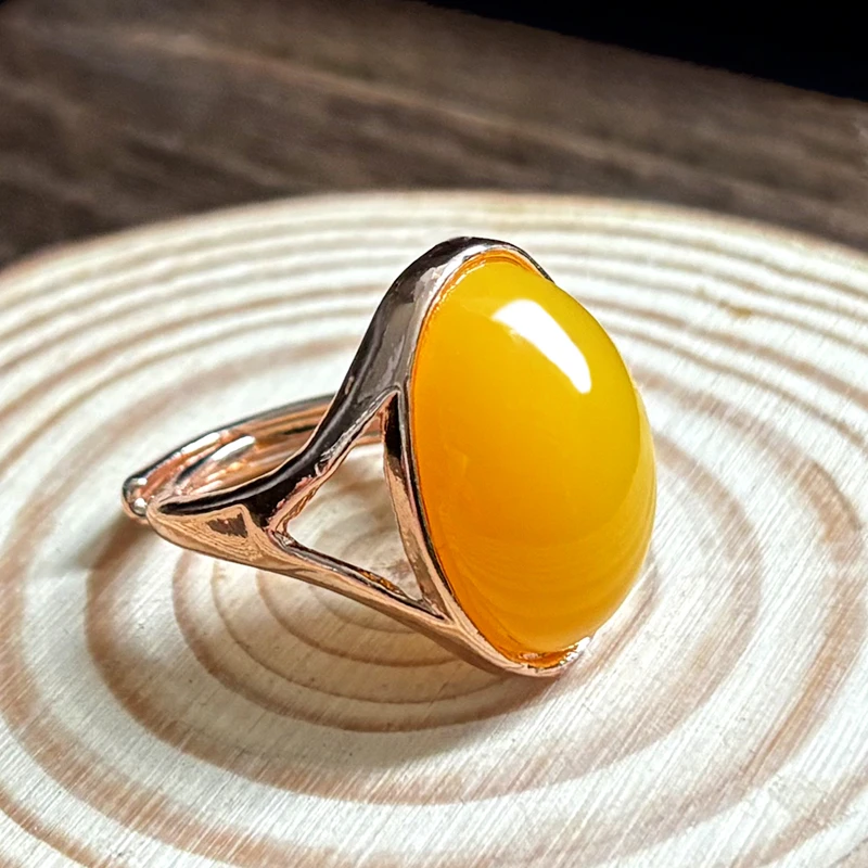 XL4573  缅甸新蜜活扣戒指鸽子蛋戒指轻奢气质华丽