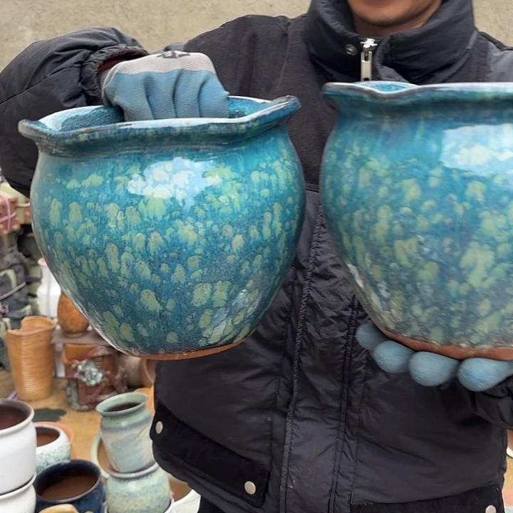 紫砂茶碗雪花两个口径20*18