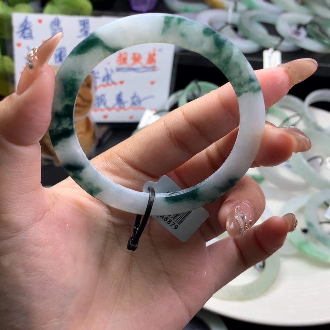 定制翡翠叮当镯未镶嵌?*花55
