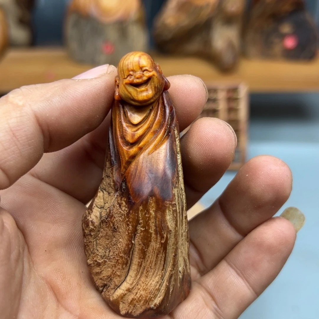 周***木崖柏木摆件手把件，