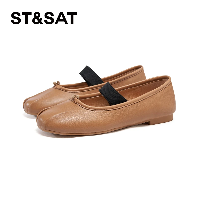 星期六气质软底软面休闲百搭浅口春平底新款舞鞋女士SSD1111022