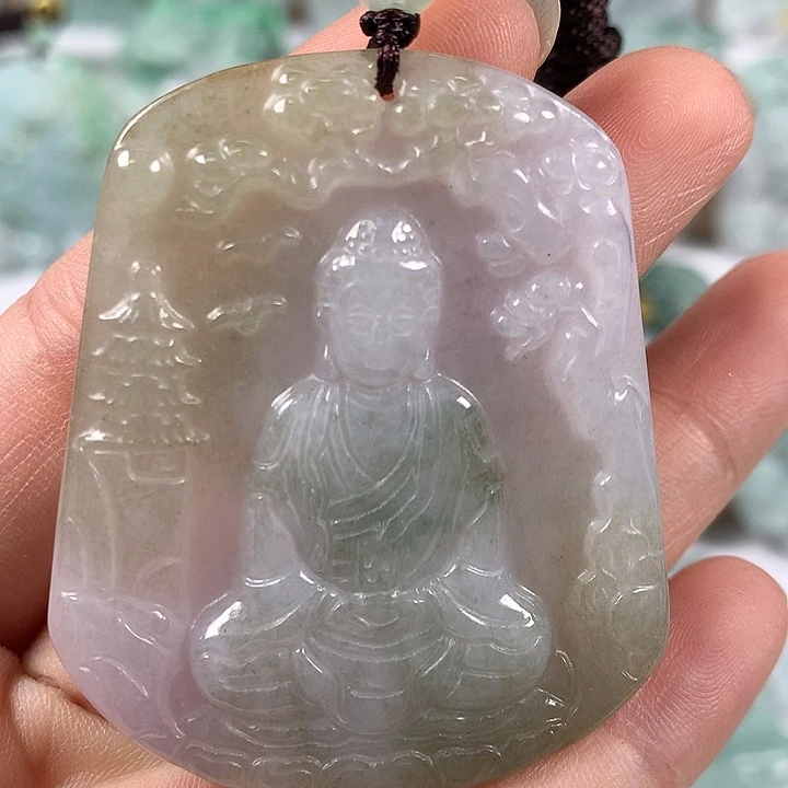 翡翠未镶嵌颈饰大日如来福利