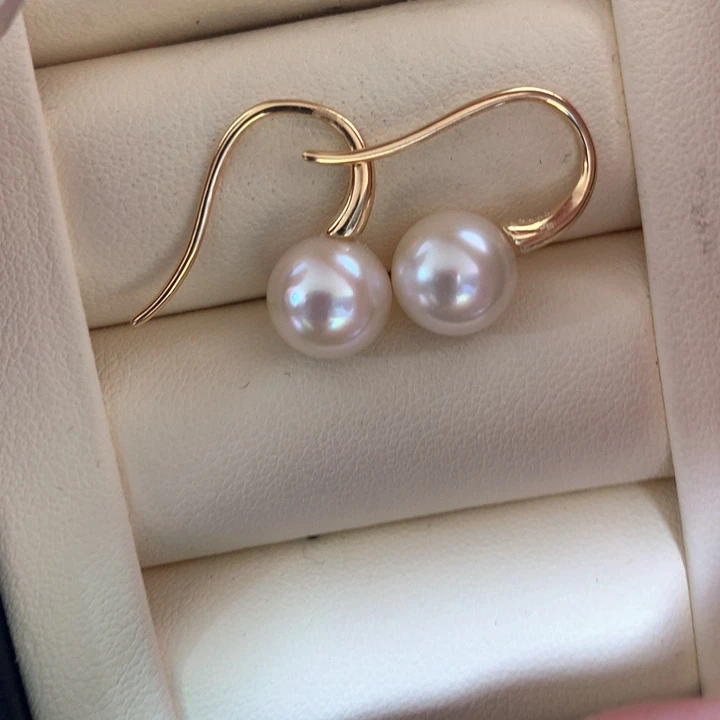 银S925镶嵌耳饰海水珍珠