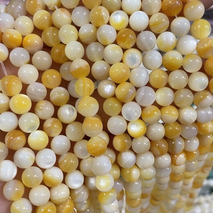 贝壳非金属一条7mm黄金贝圆珠