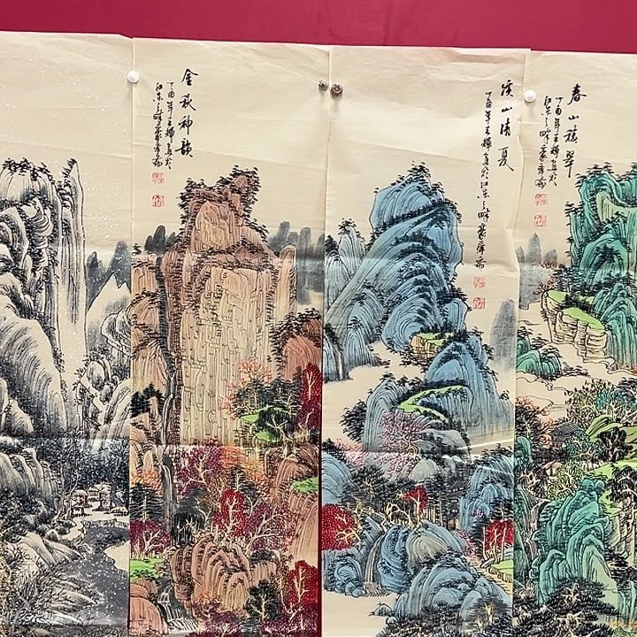 竖款山水作品，惊喜连连