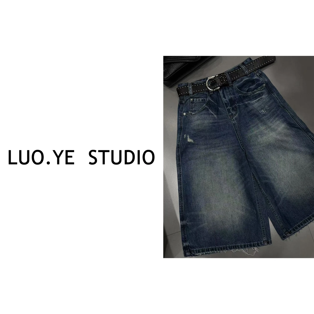 罗爷 · 【都市潮流】欧货钉钉腰带牛仔裤短裤薄款百搭时尚休闲
