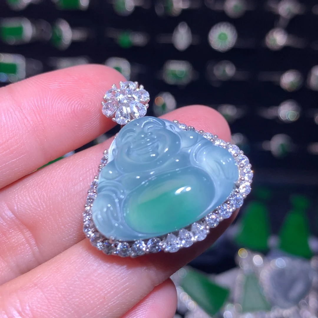 【闪购商品】翡翠银S925镶嵌颈饰天然翡翠