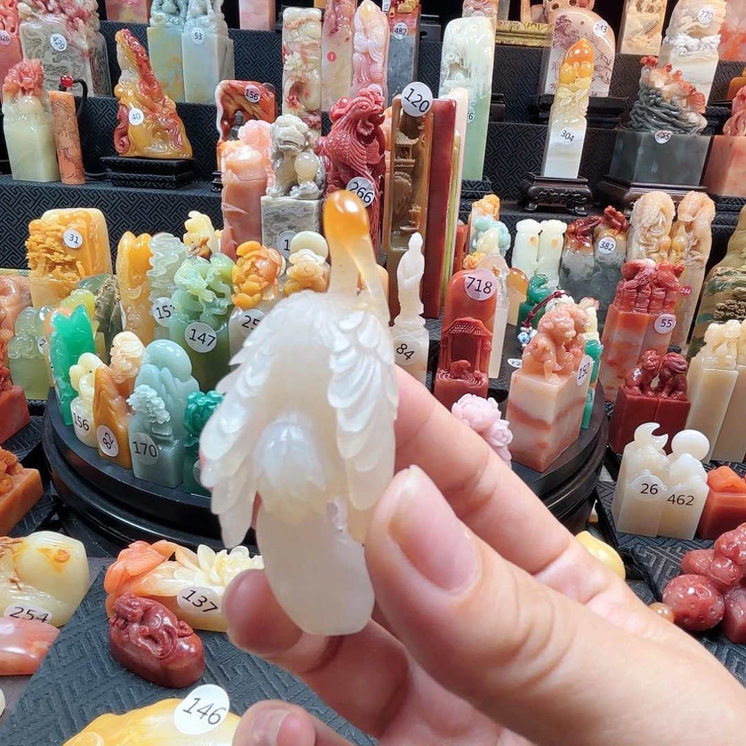 寿山石其他仙鹤摆件