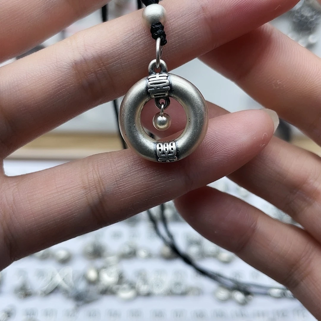 吊坠足银足银999喜乐平安扣