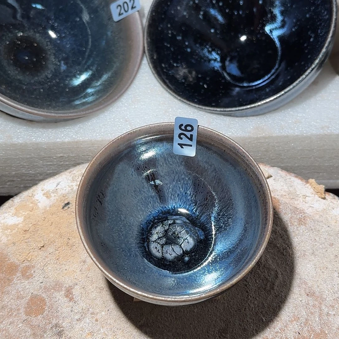 茶盏琢泥窑柴烧开窑