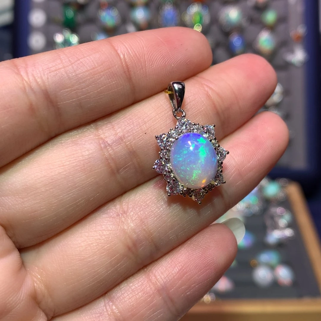 银S925镶嵌欧泊吊坠款式