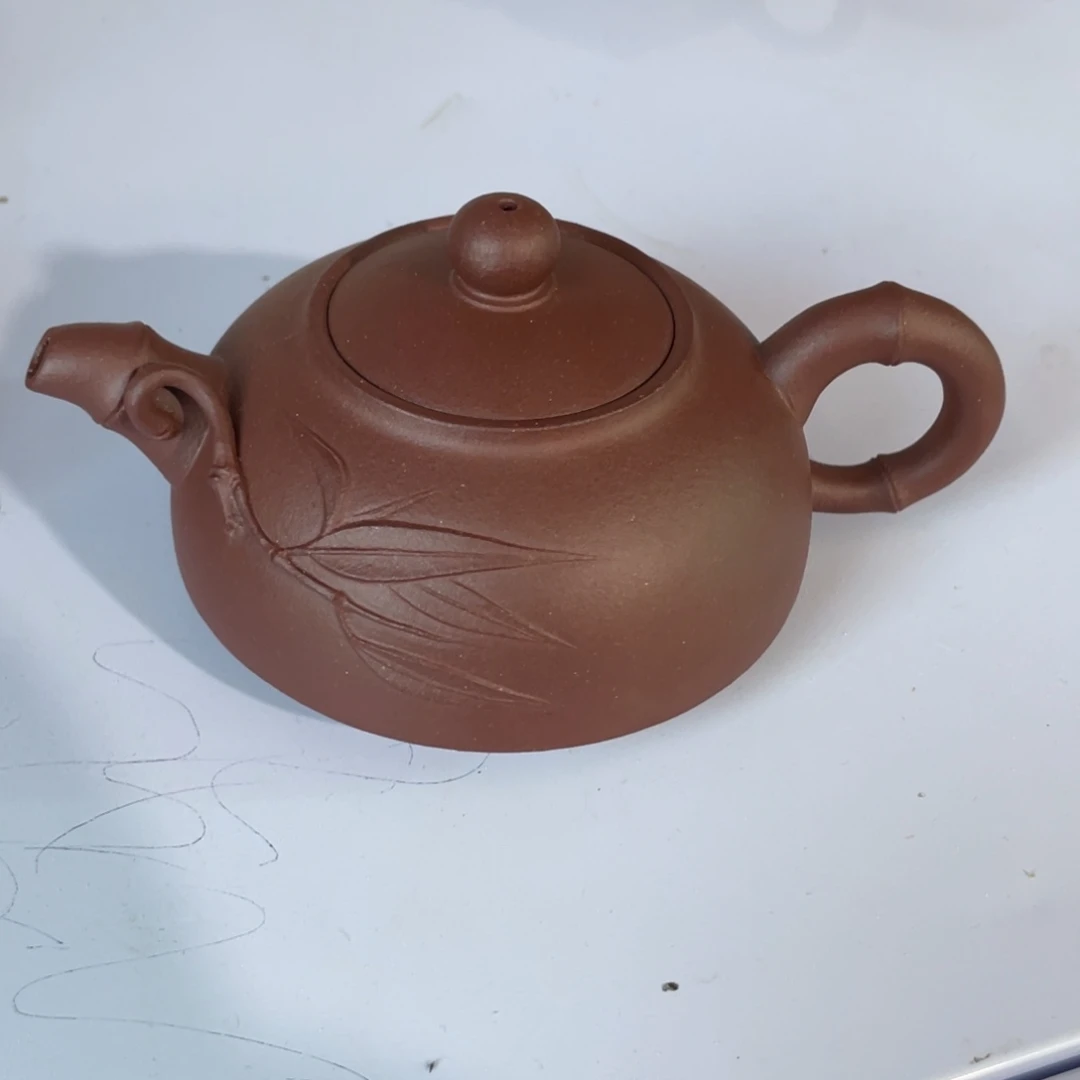 紫砂茶壶紫泥半月