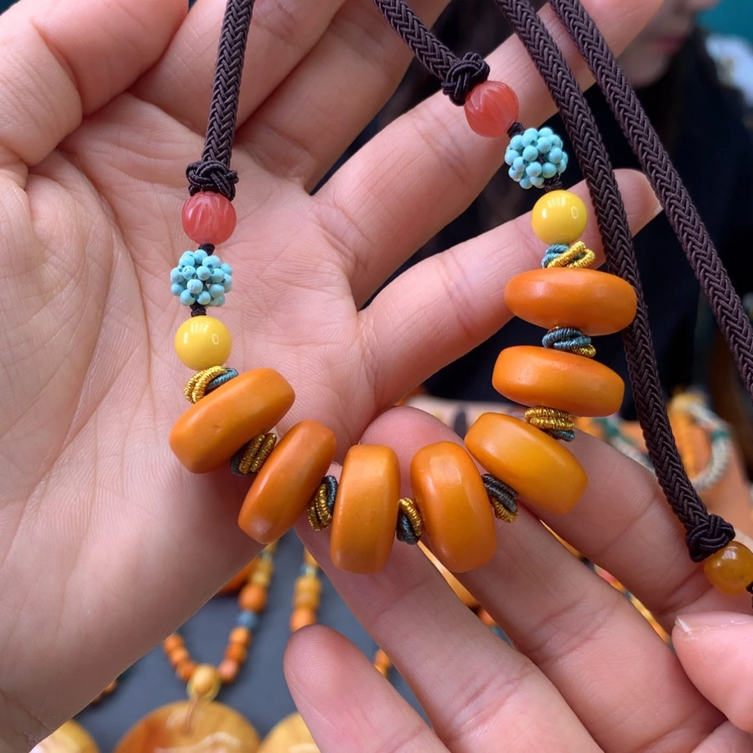 蜜蜡未镶嵌颈饰天然