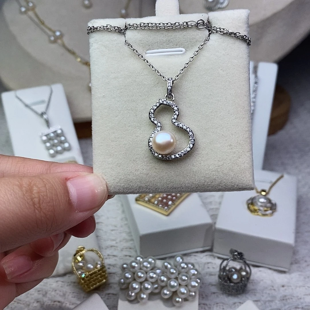 银S925镶嵌淡水珍珠耳饰