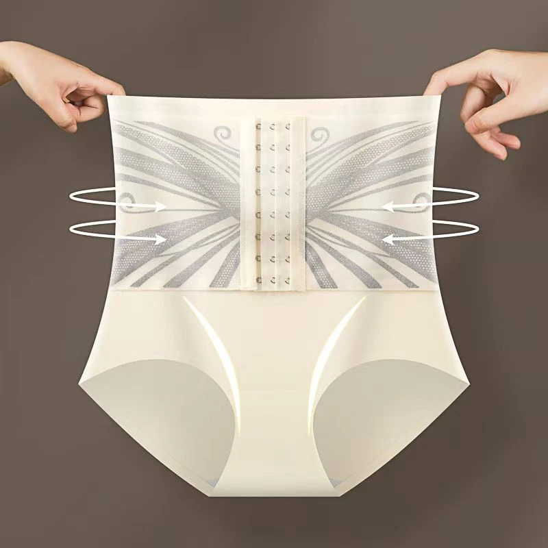 无痕高腰排扣可调节收腹内裤女提臀束腰收小肚子产后塑形三角裤Y
