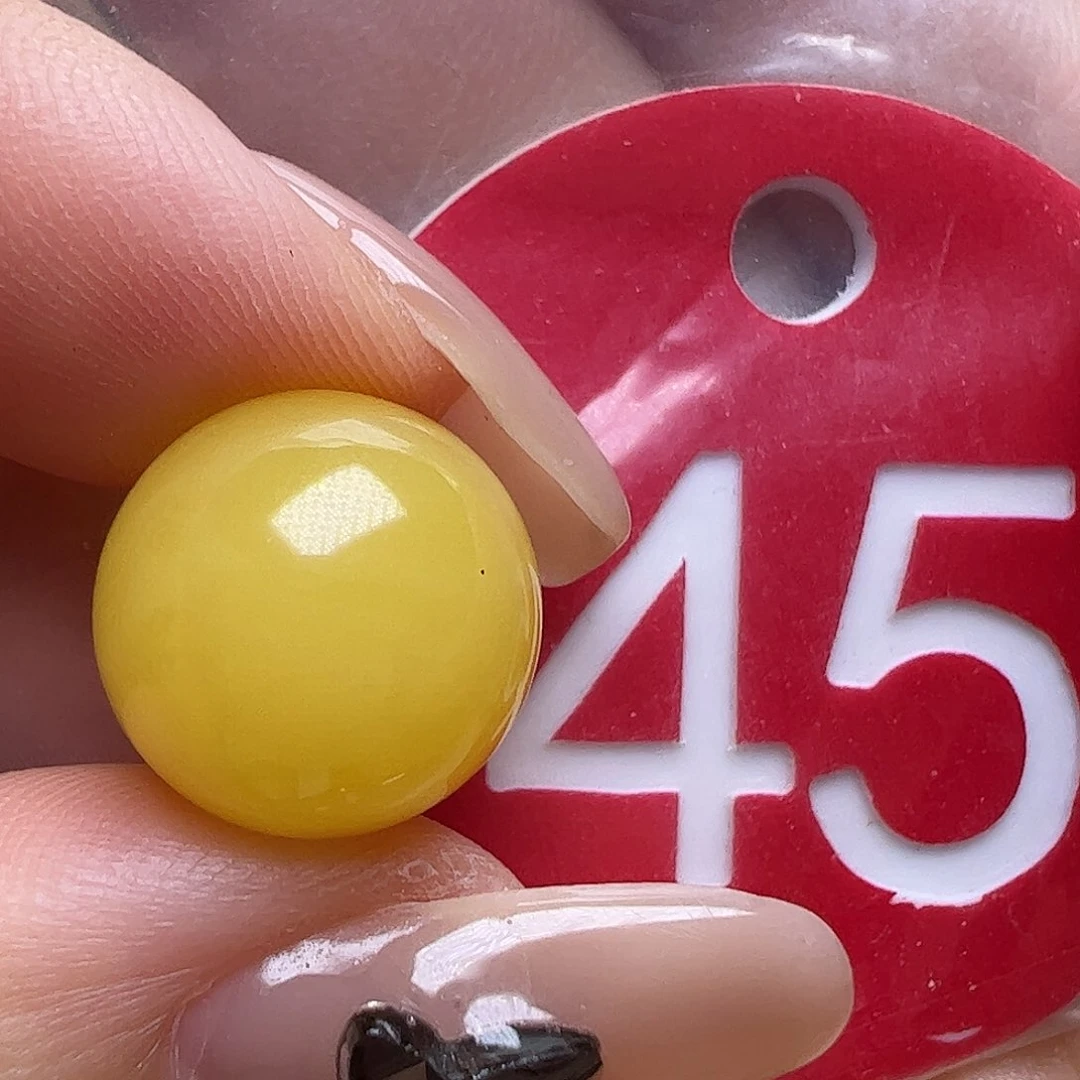 蜜蜡未镶嵌珠宝奇石12.5mm鸡油黄圆珠