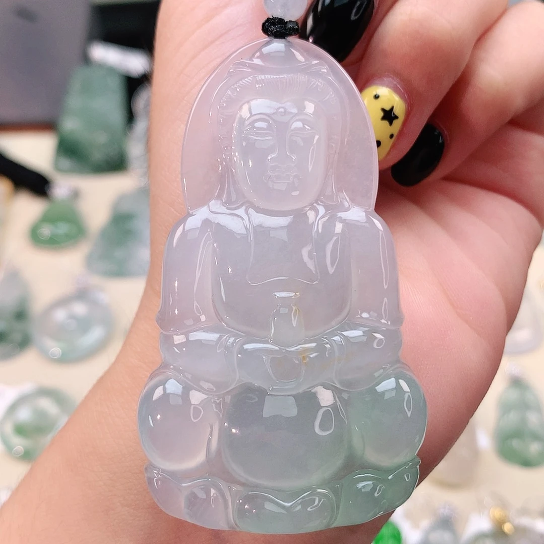 翡翠未镶嵌颈饰观音