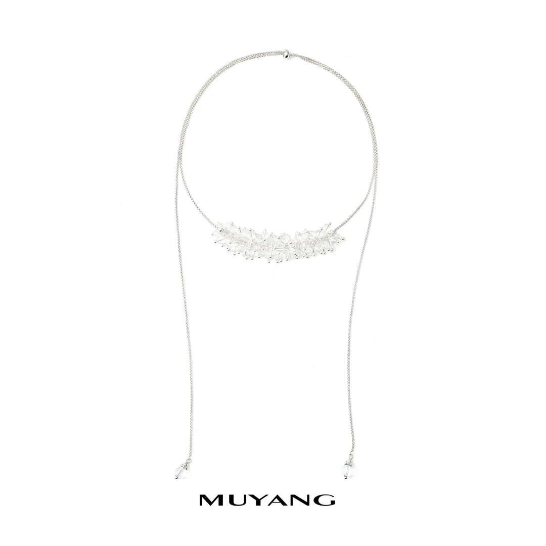 muyang/慕阳 铜合金琉璃项链 高级感气质小众坠链穗澜项链饰品