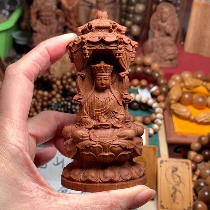 檀香木把件老山檀西方三圣