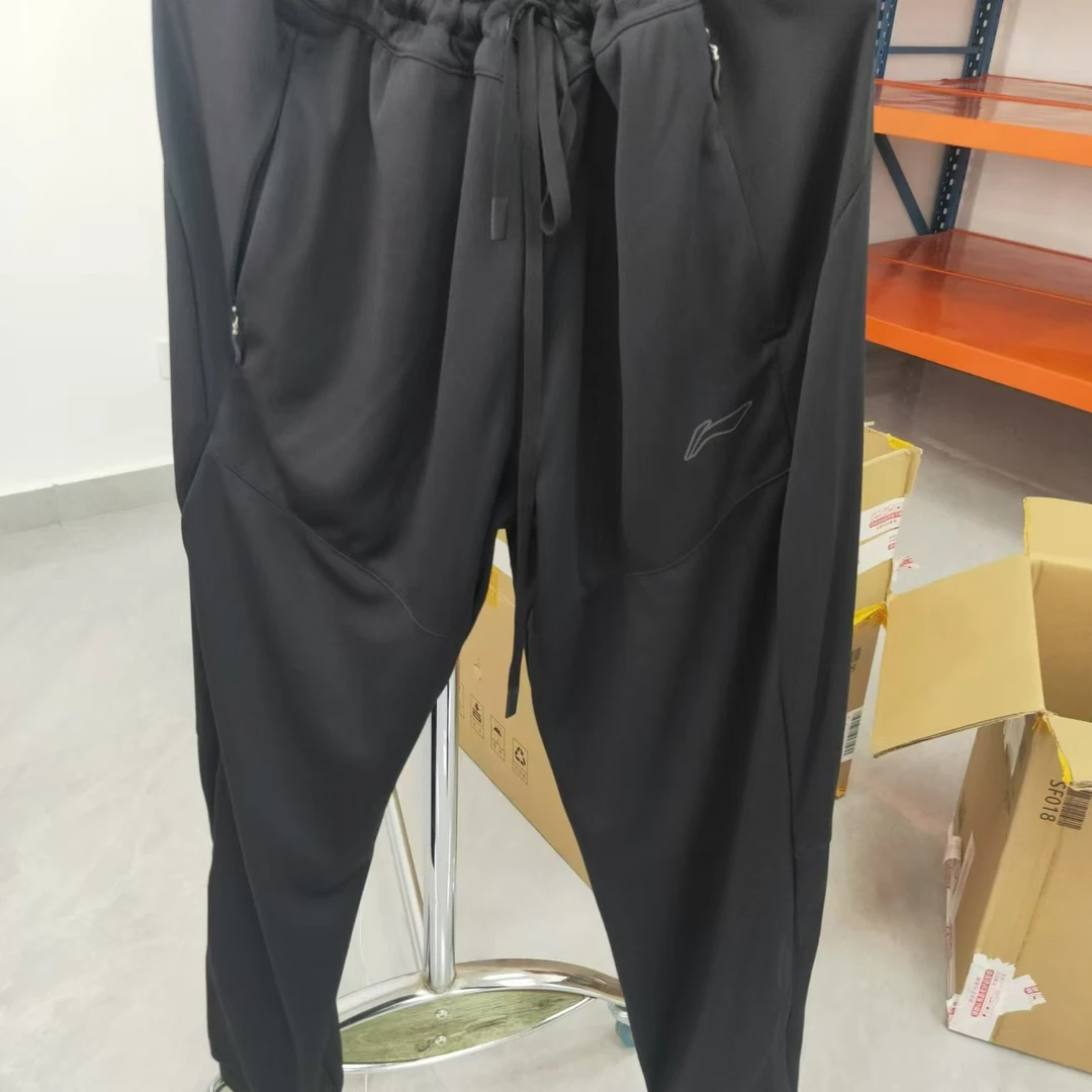 MZ 80 李宁 黑色镂空logo运动长裤