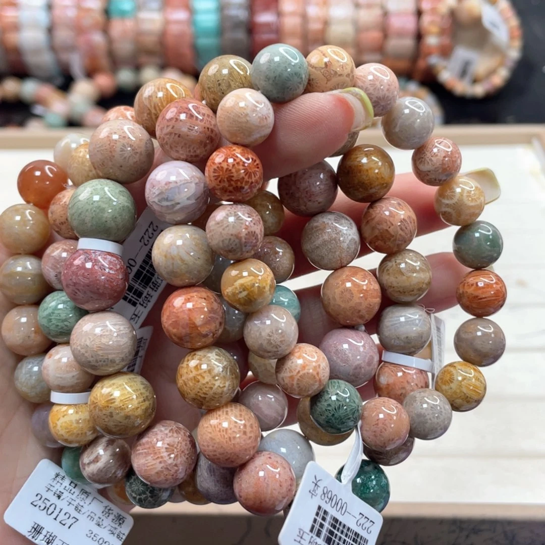 硅化珊瑚（珊瑚玉）手链未镶嵌大*饭716