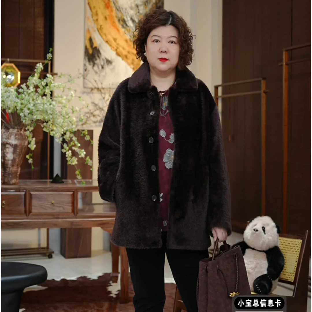 金雀绫【冬日布拉格】翻领拉贡轻奢百搭加宽加大外套SZAK4PNF155