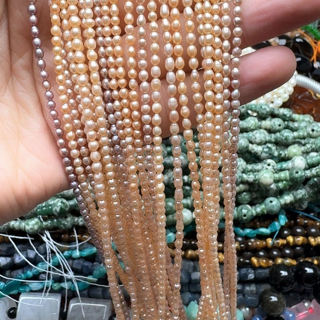 玛瑙/玉髓合金珠宝半成品一条3mm宝宝珍珠